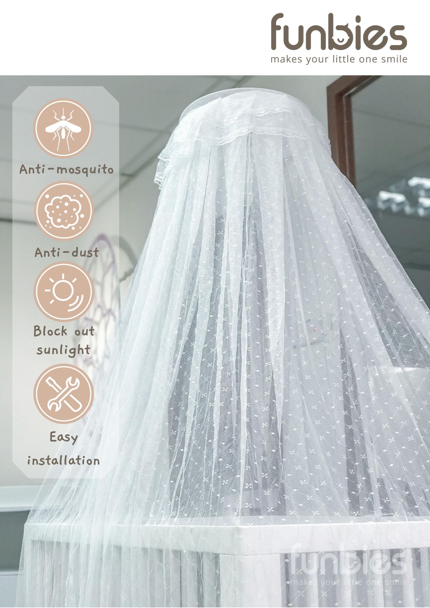 Funbies Mosquito Net with Stand Baby Cribs